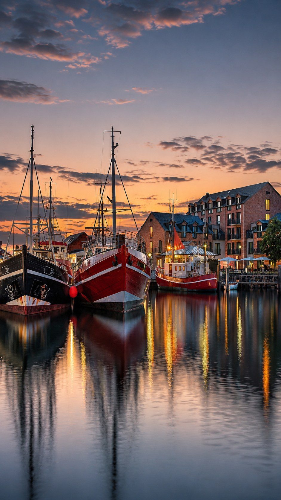 Hafen Heiligenhafen bei Sonnenuntergang